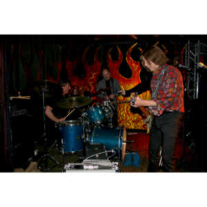 Magic Christian (L to R). Prairie Prince (Drums),  Alec Palao (bass), Cyril Jordan (Guitar)